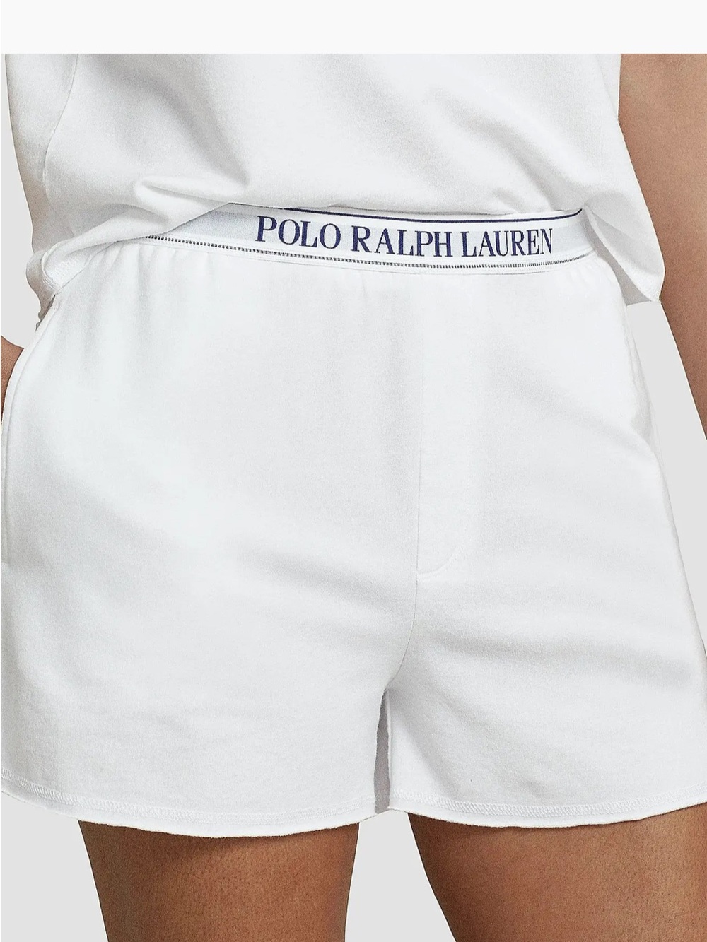 Polo by Ralph Lauren White Elastic-Waist Athletic Shorts